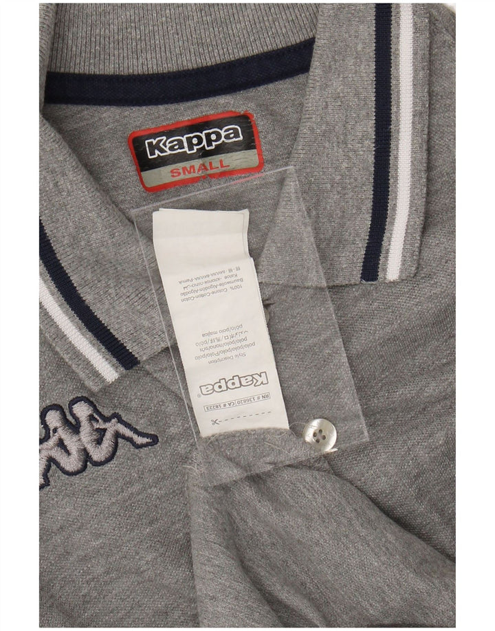 Camisa polo masculina KAPPA pequena listrada cinza de algodão