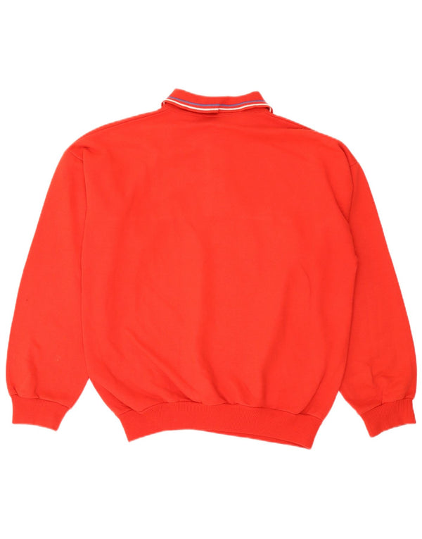 Moletom masculino vintage com gola polo Jumper grande algodão listrado vermelho