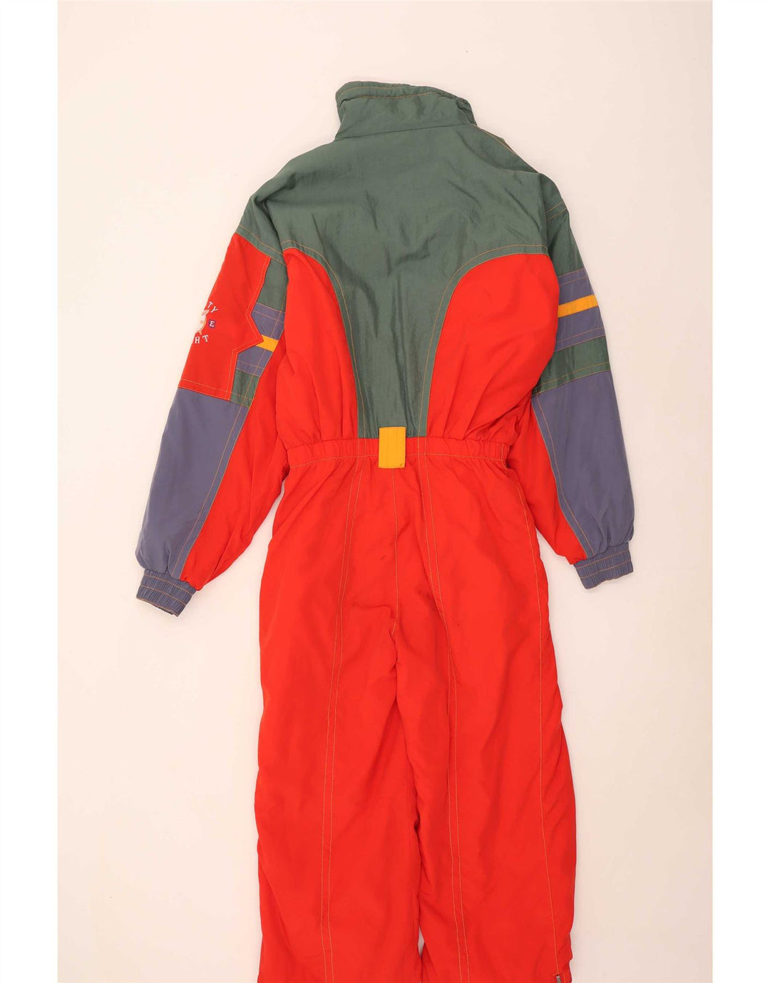 Noventa e oito macacão de esqui masculino Reino Unido 40 poliéster colorblock vermelho médio