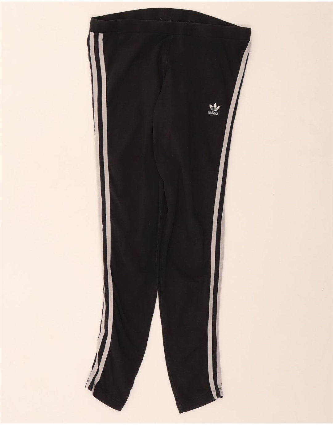 ADIDAS Womens Leggings UK 14 Large Black Cotton