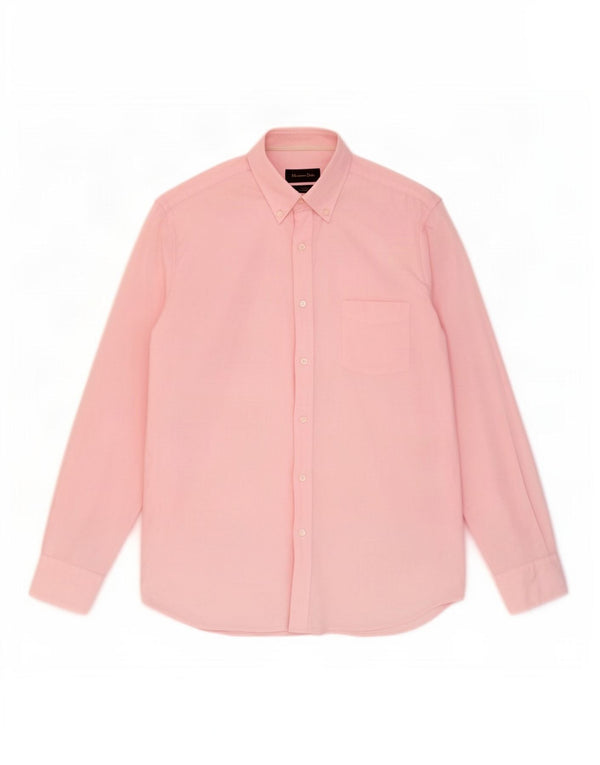 Camisa masculina casual Massimo Dutti grande rosa