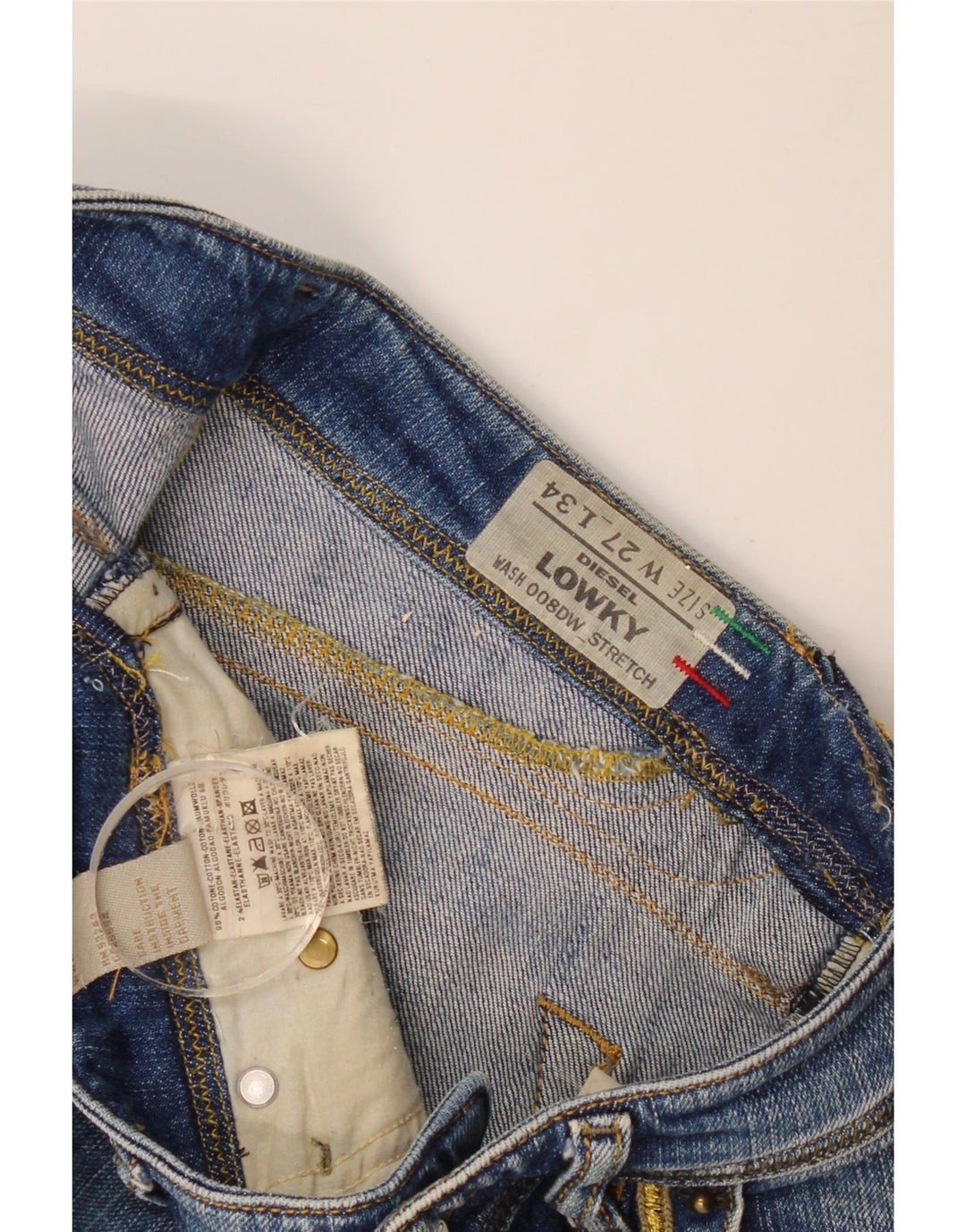 Jeans feminino Diesel Lowky Slim W27 L29 algodão azul