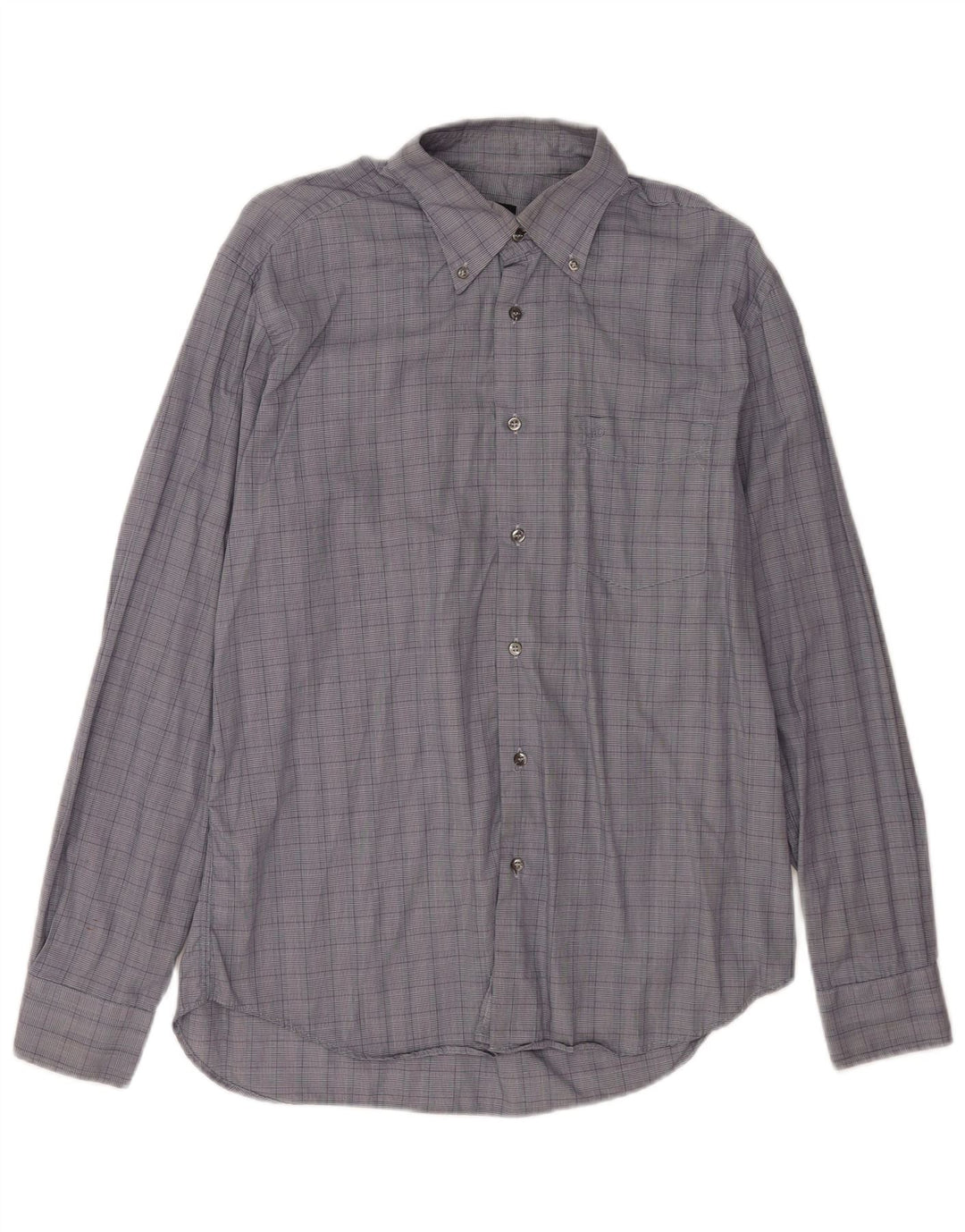 Camisa masculina Roccobarocco tamanho 42 16 1/2 grande algodão xadrez azul