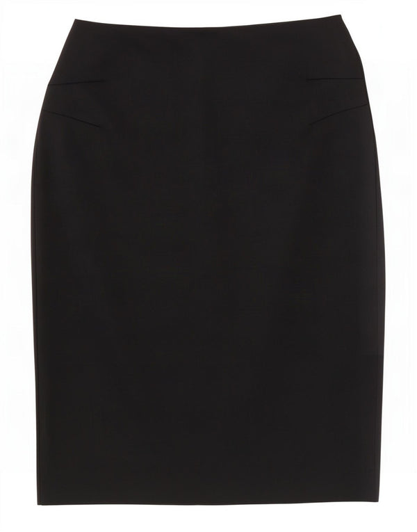 Saia lápis feminina Marks & Spencer St. Michael Reino Unido 8 pequena W26 preta