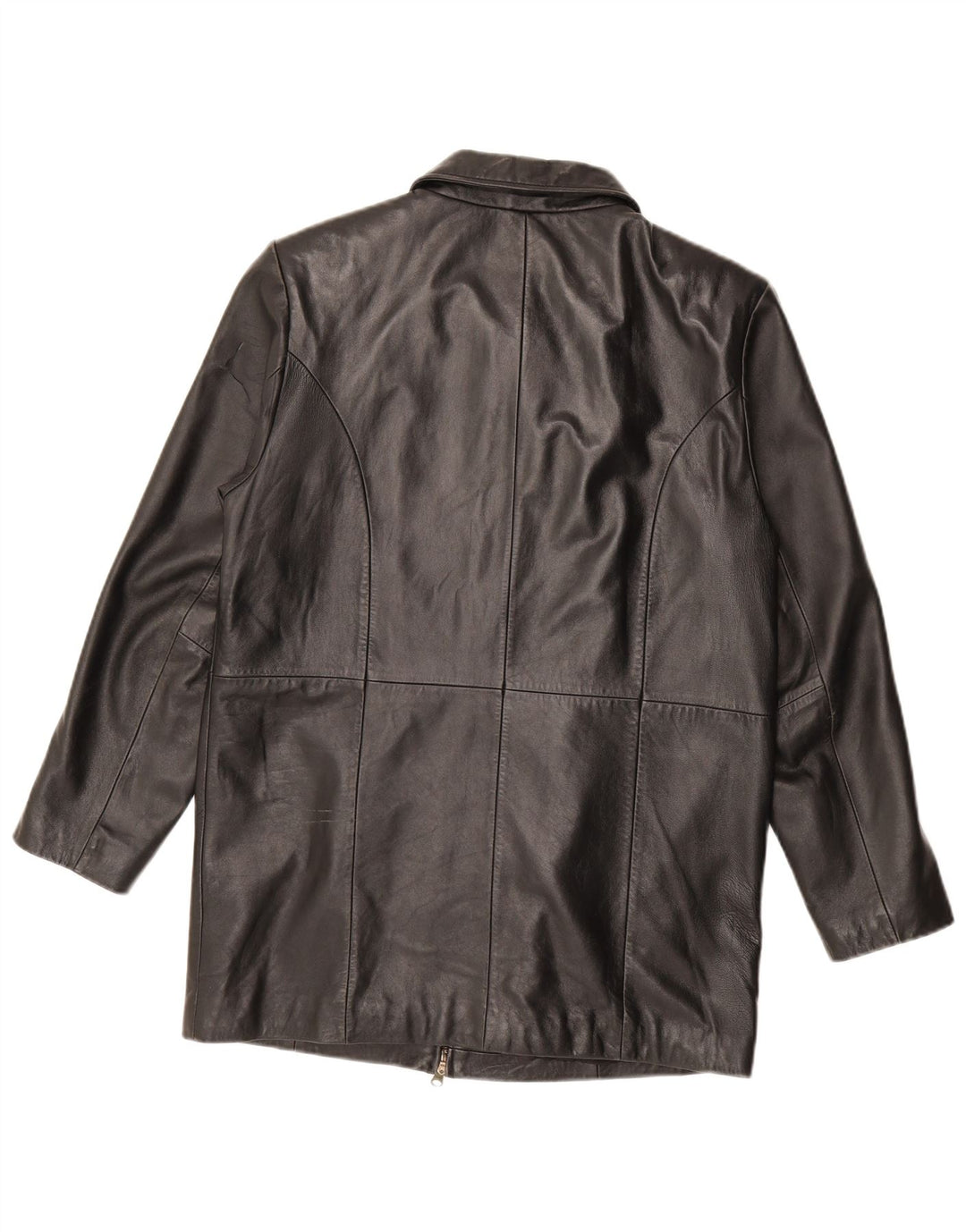 Jaqueta de couro feminina ELEMENTS UK 10 pequena clássica de couro preto