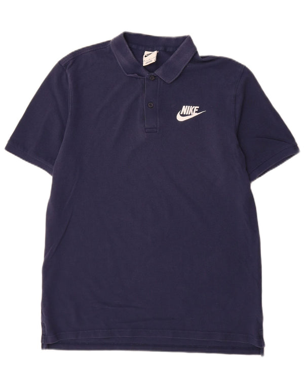 Camisa polo masculina Nike média azul marinho algodão
