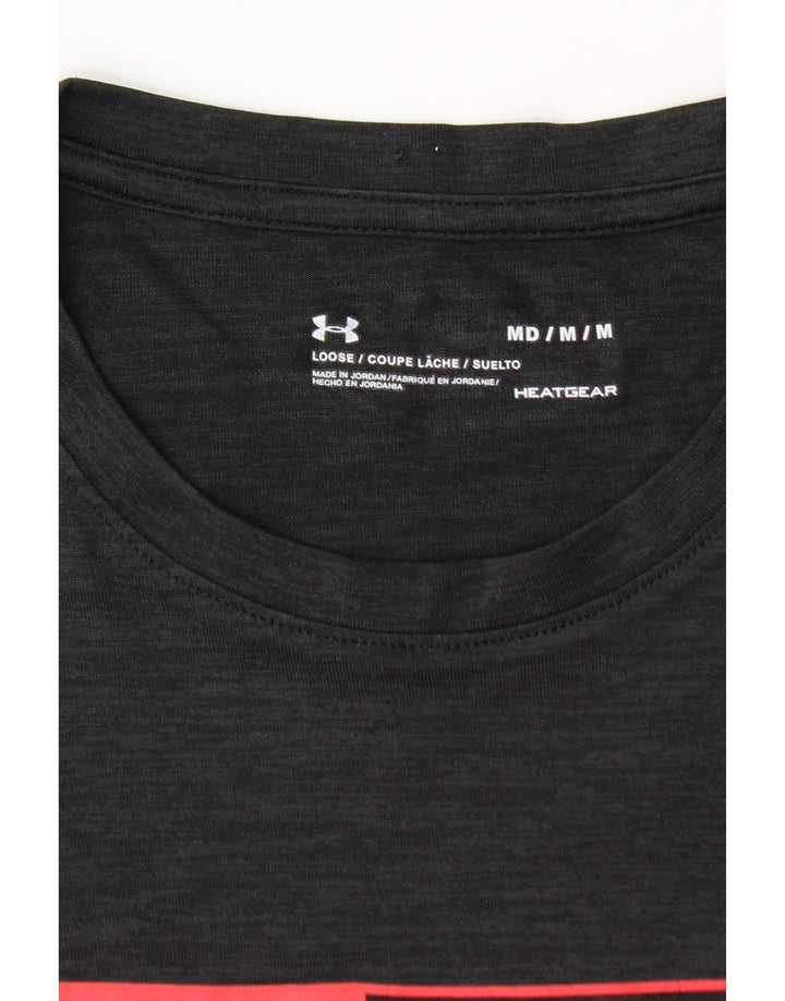 Camiseta masculina Under ARMOUR Heat Gear Graphic Top Médio Preto