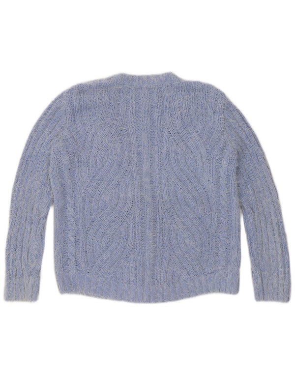Suéter cardigã feminino Marks & Spencer UK 14 poliéster azul médio