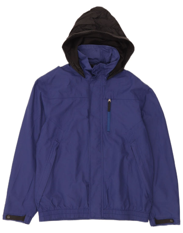 Jaqueta corta-vento masculina Timberland com capuz UK 36 pequeno azul colorblock