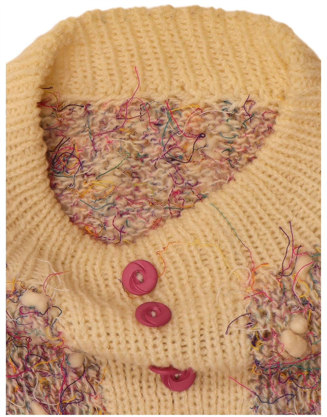 Suéter feminino VINTAGE com gola tartaruga UK 20 2XL multicolorido manchado