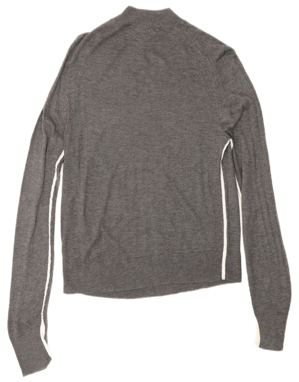 ZARA Womens Turtle Neck Jumper Sweater UK 12 Medium Grey Viscose