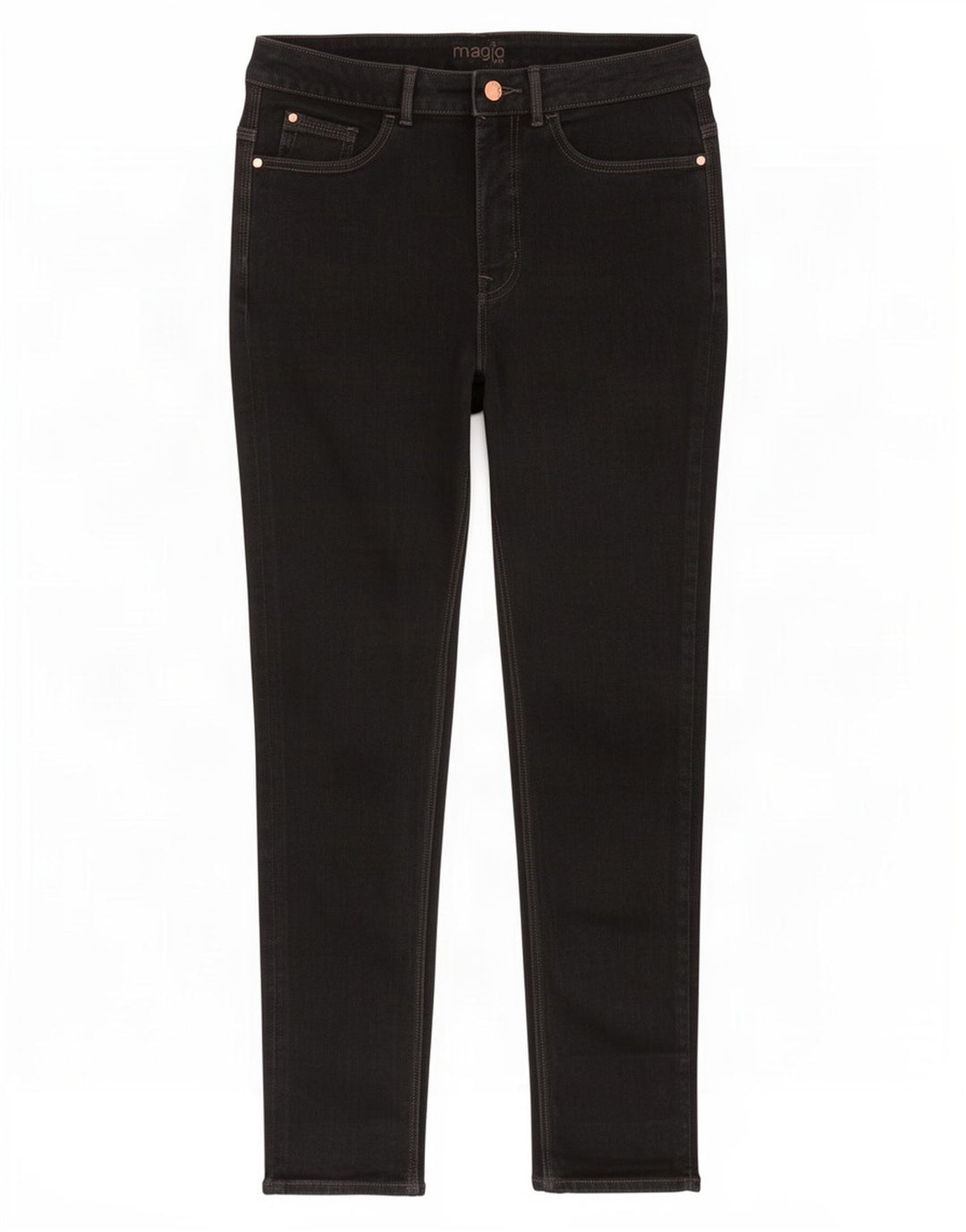 Marks & Spencer Womens Magic Slim Jeans Reino Unido 12 Médio W28 L28 Algodão Preto