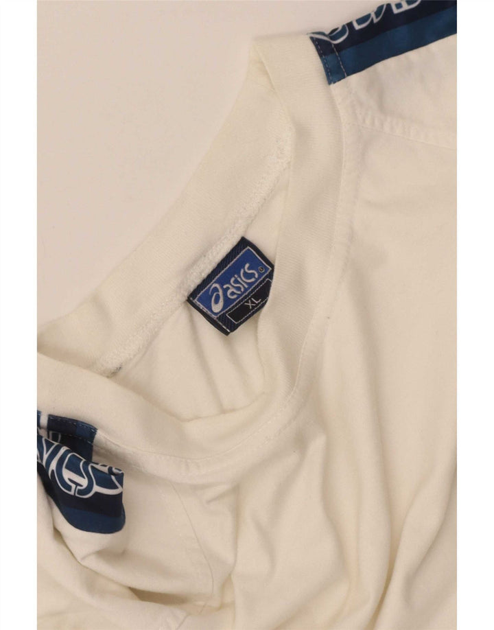 Camiseta gráfica masculina Asics Top XL branco colorblock