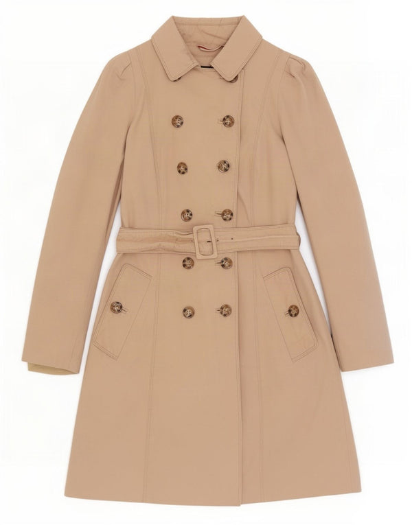 Zara Womens Trench Coat UK 10 Pequeno Algodão Bege