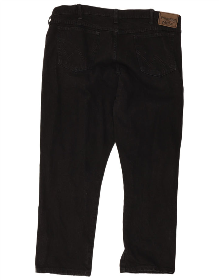 Wrangler Mens Straight Jeans W44 L30 Algodão Preto