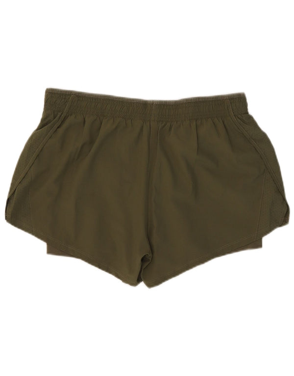 Shorts esportivos femininos Nike Dri Fit UK 14 grande poliéster cáqui