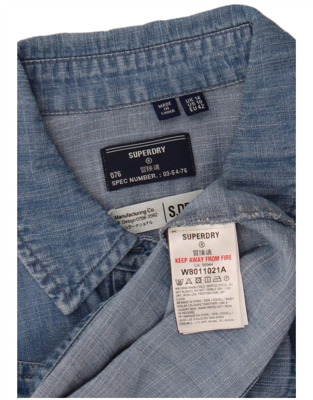 Vestido jeans feminino Superdry Reino Unido 14 grande azul Lyocell