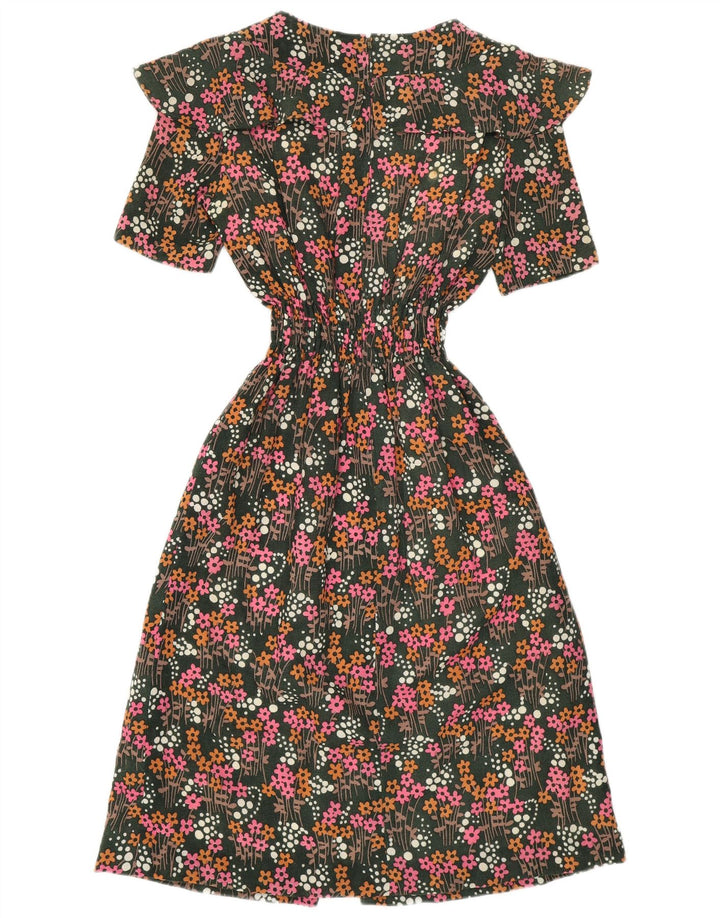 Vestido maxi feminino vintage IT 42 verde médio floral