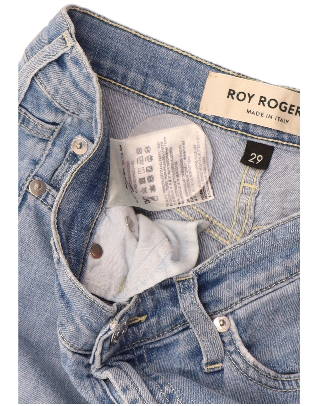 ROY ROGERS Jeans recortados femininos W29 L25 algodão azul