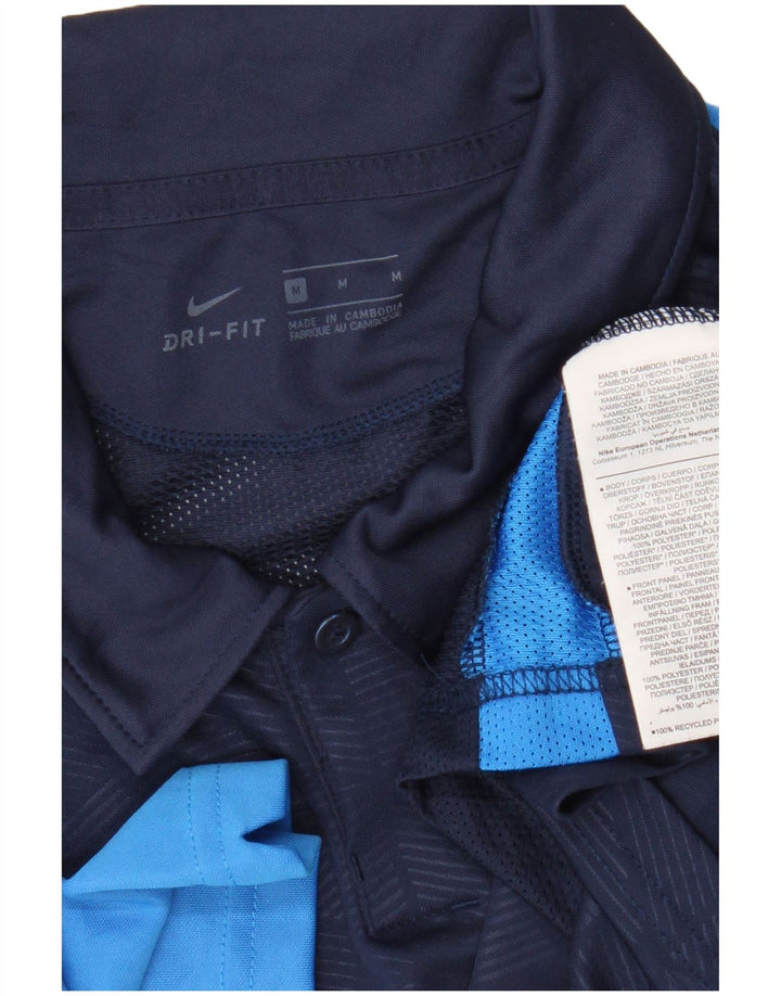 Camisa polo masculina Nike Dri Fit médio azul marinho colorblock poliéster