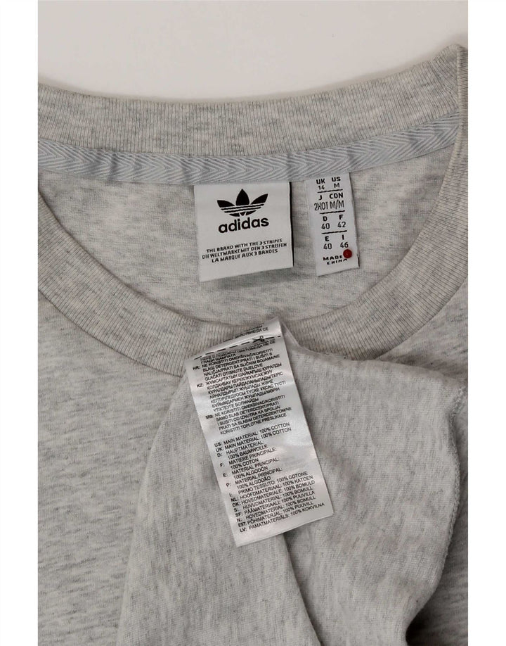 Camiseta Adidas Feminina Graphic Top UK 14 Algodão Cinza Médio