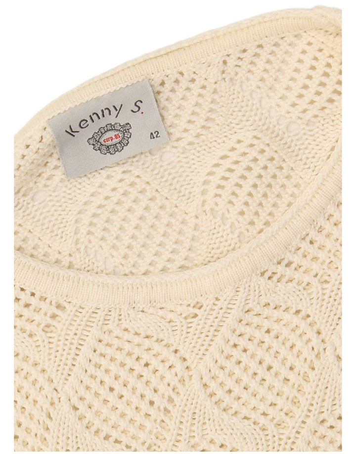 Suéter feminino KENNY S transparente com gola canoa IT 42 médio branco