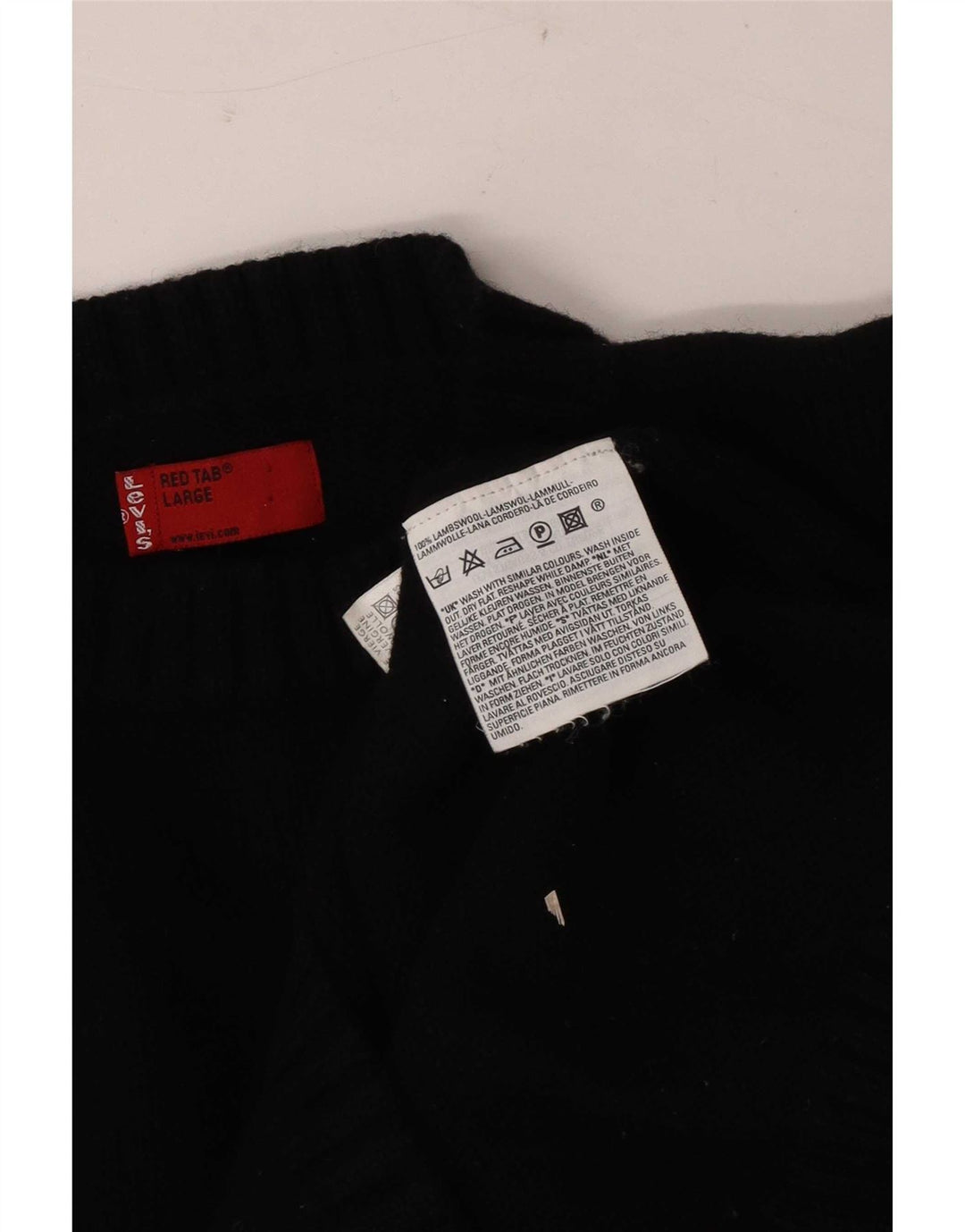 Suéter masculino Levi's com gola redonda, grande lã de carneiro preta