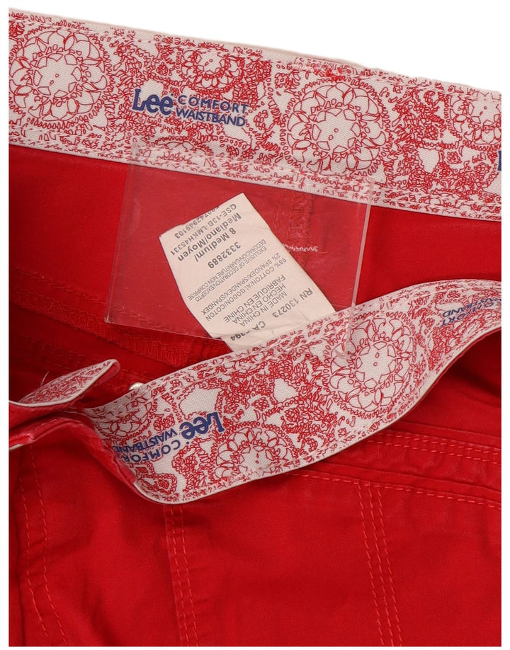 Bermuda feminina LEE Comfort Fit US 8 médio W30 algodão vermelho