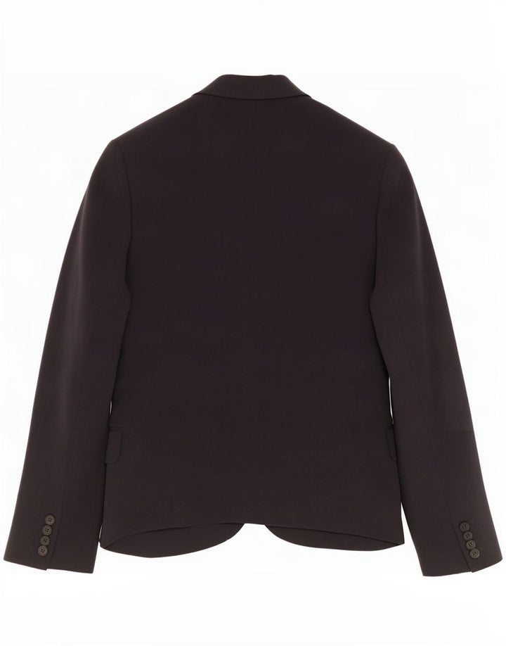 Aquascutum Jaqueta Blazer Feminina com 2 Botões Reino Unido 8 Pequeno Acetato Azul Marinho
