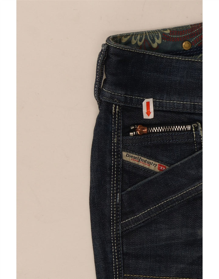 DIESEL Calça jeans feminina Reckfly Bootcut W26 L32 azul marinho algodão