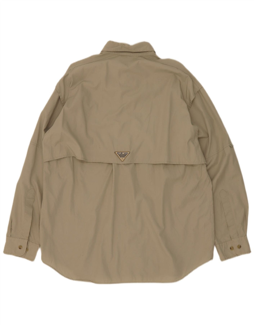 Camisa masculina Columbia de algodão cáqui médio