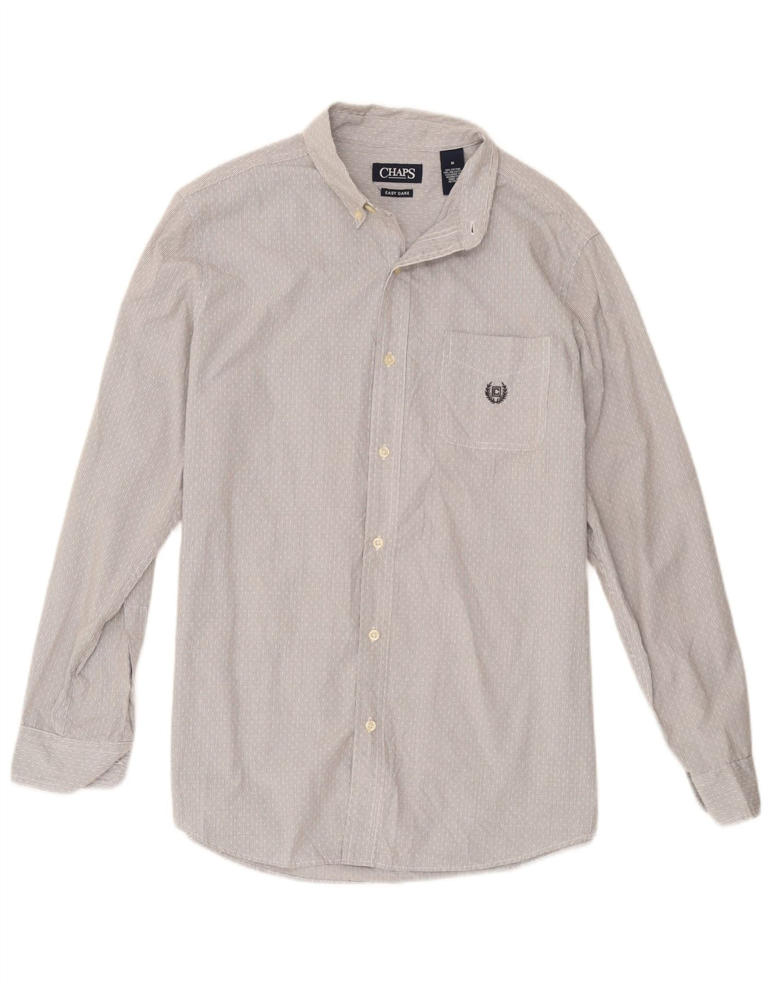 Camisa masculina Chaps Easy Care algodão geométrico cinza médio