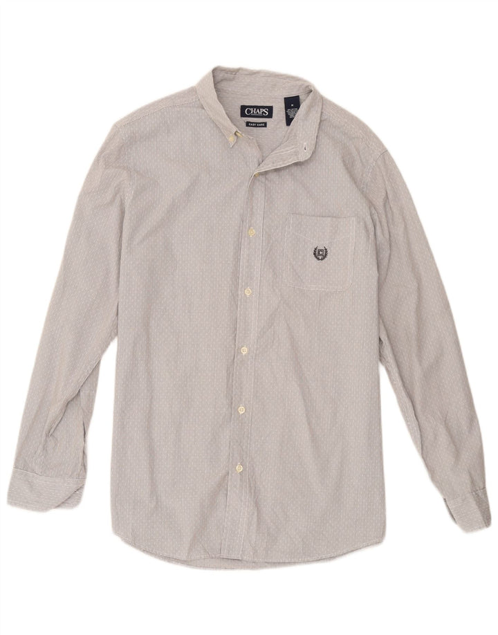 Camisa masculina Chaps Easy Care algodão geométrico cinza médio