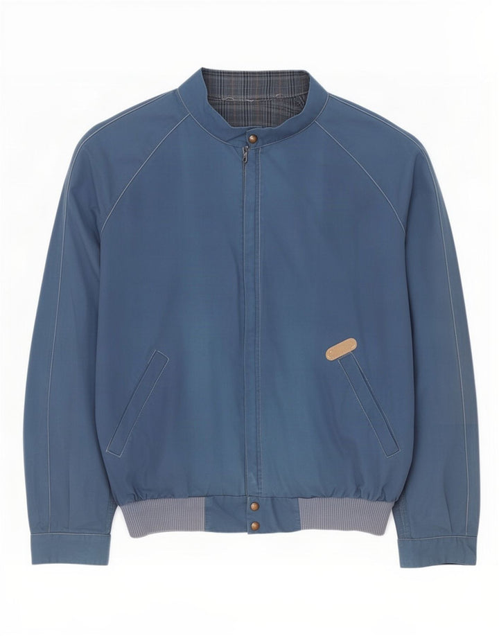 Jaqueta vintage masculina reversível UK 40 grande azul marinho