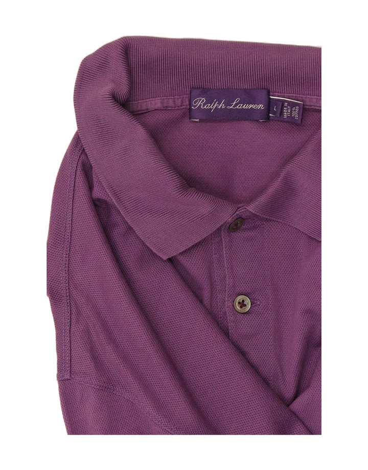 RALPH LAUREN Mens Polo Shirt Large Purple Cotton Vintage Ralph Lauren and Second-Hand Ralph Lauren from Messina Hembry 