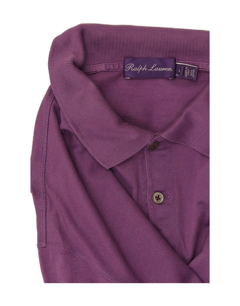 RALPH LAUREN Mens Polo Shirt Large Purple Cotton Vintage Ralph Lauren and Second-Hand Ralph Lauren from Messina Hembry 