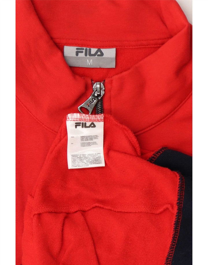 Fila Mens Tracksuit Top Jaqueta Médio Algodão Colorblock Vermelho