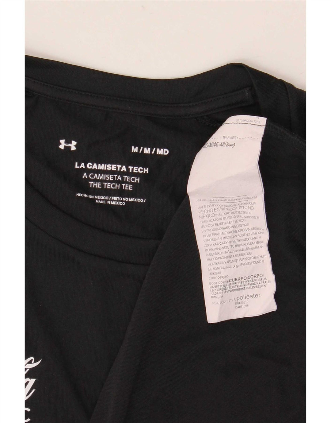 Camiseta gráfica masculina Under Armour Top médio preto poliéster
