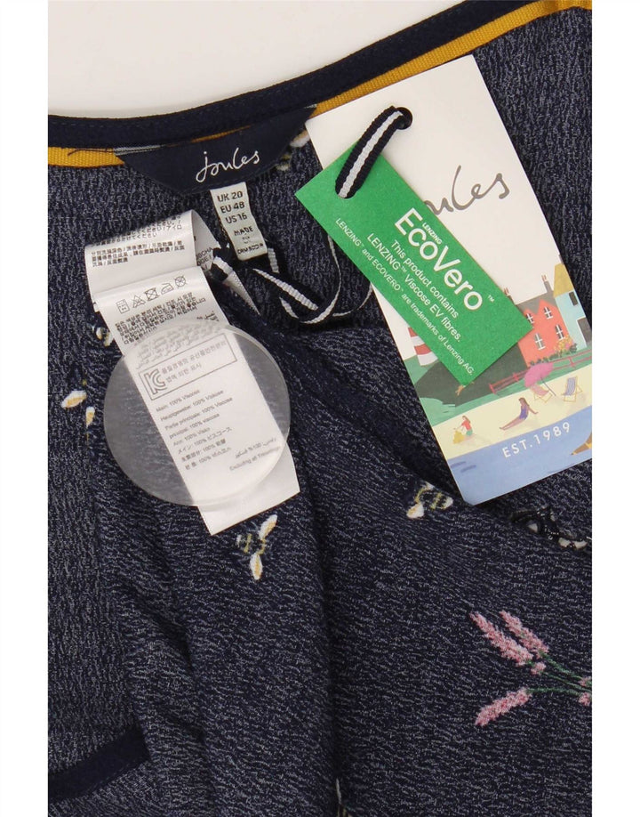 Joules Top feminino com padrão abstrato cami UK 20 2XL azul marinho viscose