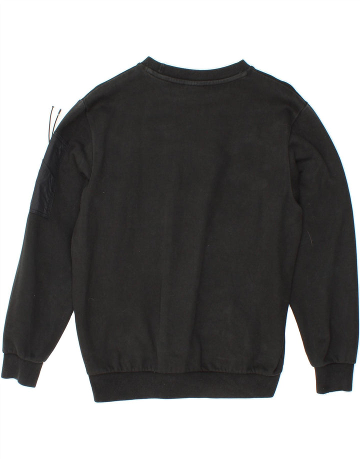 PUMA Womens Oversized Sweatshirt Jumper UK 6 XS Black Cotton Vintage Puma and Second-Hand Puma from Messina Hembry 
