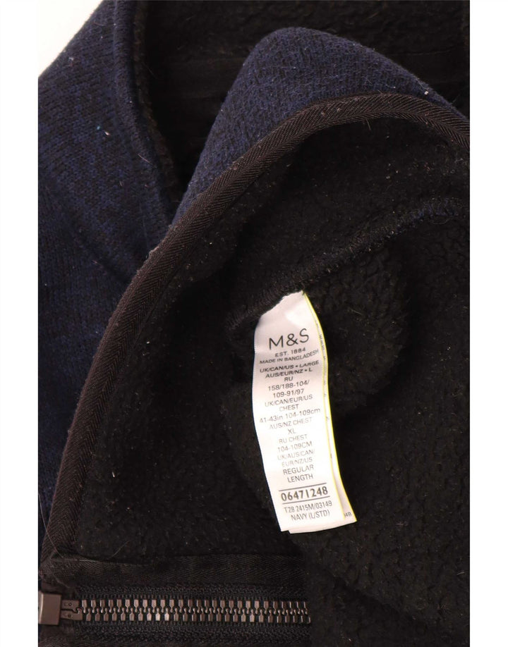 Jaqueta masculina de agasalho Marks & Spencer grande poliéster azul marinho