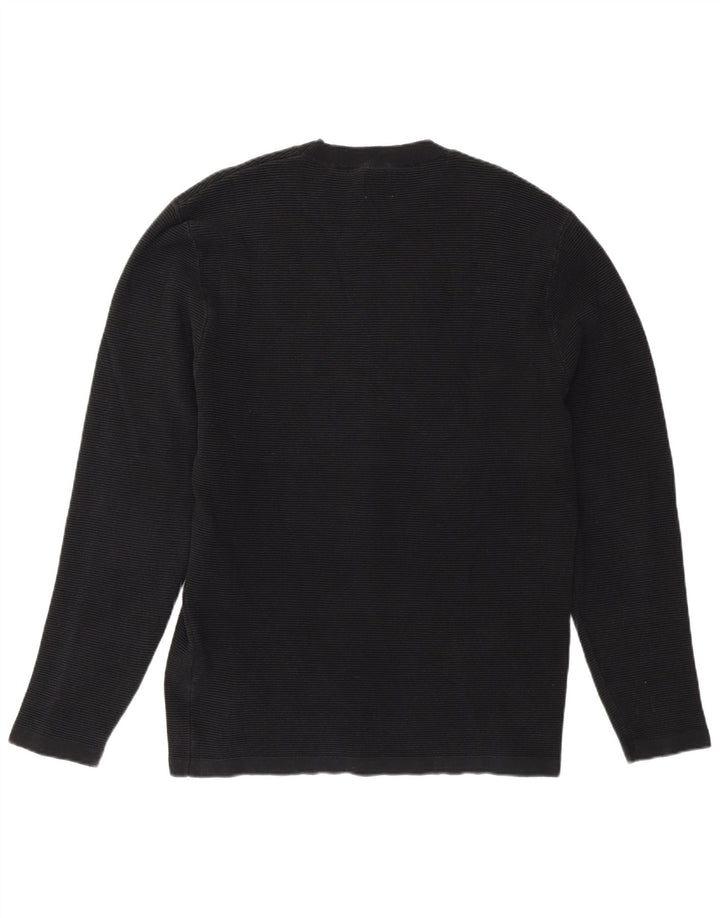 Zara Suéter masculino com gola redonda grande preto