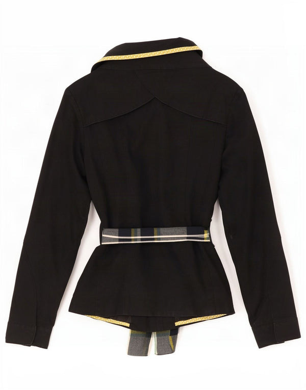 Sobretudo curto feminino Vila UK 10 pequeno algodão preto