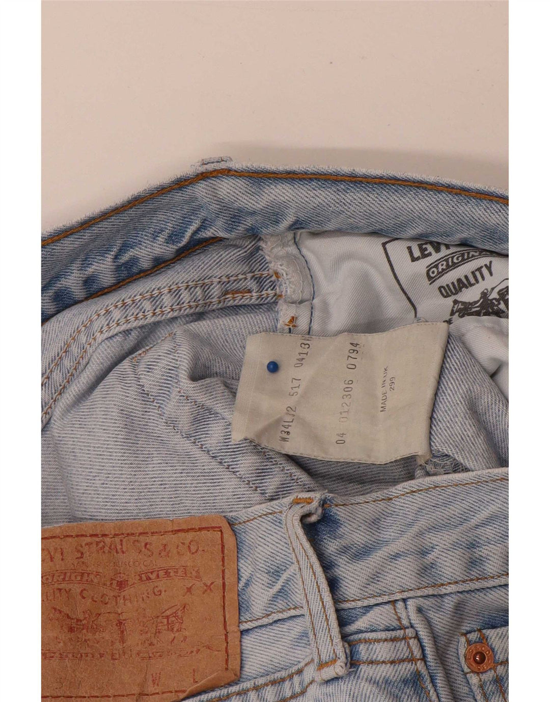 Levi's Masculino 517 Straight Jeans W34 L32 Azul Algodão