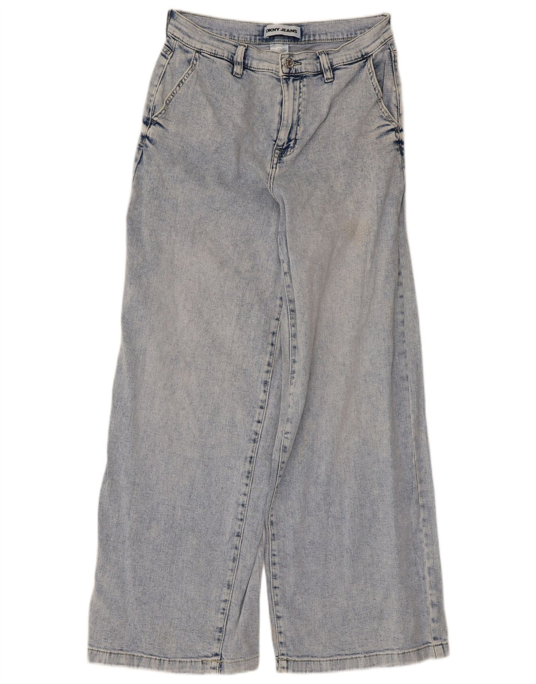 Dkny Jeans feminino de perna larga W29 L28 algodão azul