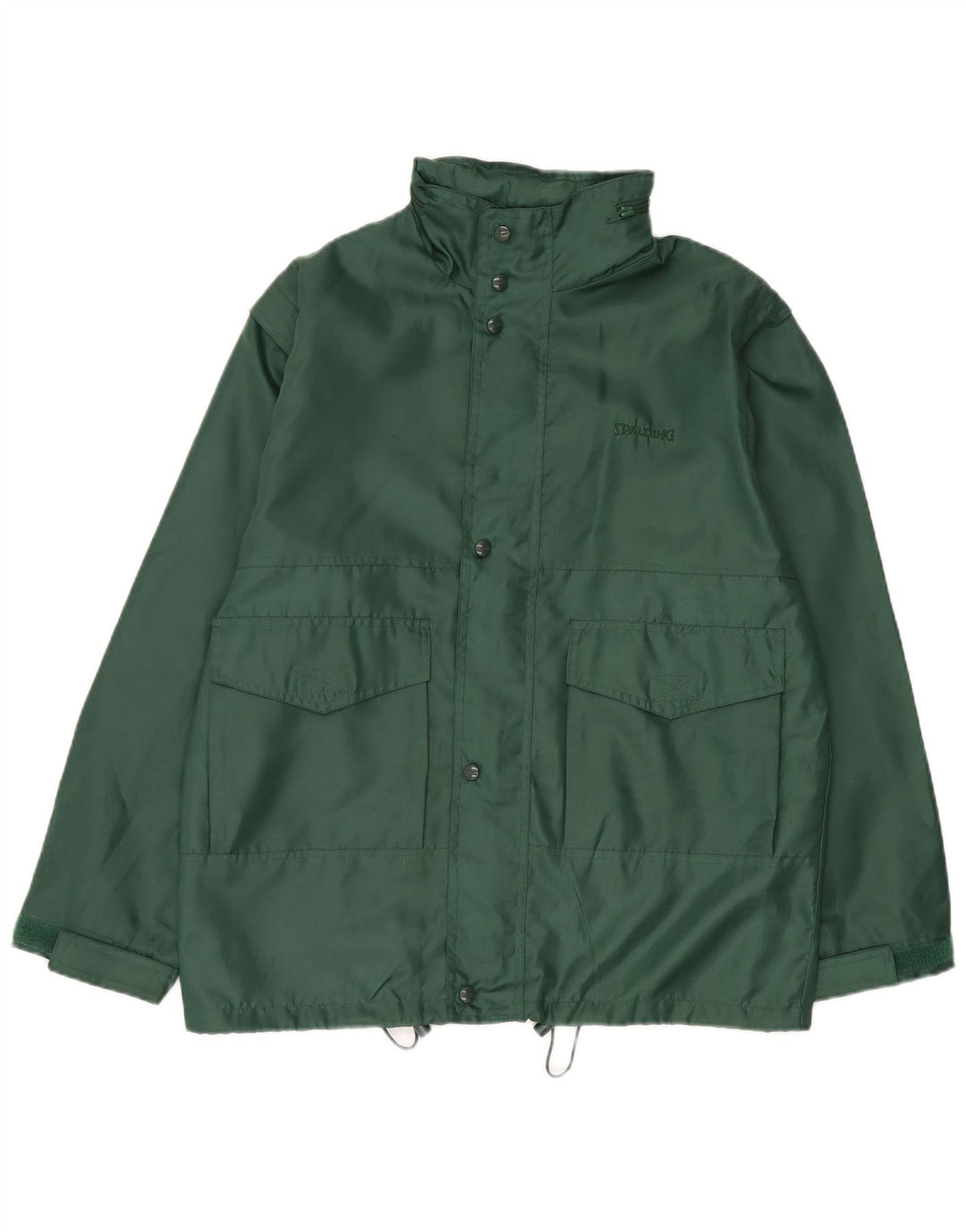 Jaqueta de chuva masculina Spalding com capuz e ajuste solto UK 38 poliamida verde médio