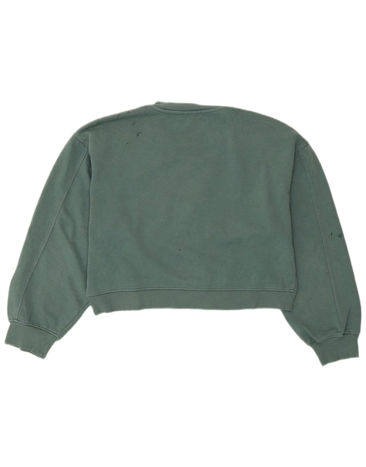 ZARA moletom feminino cropped UK 14 verde médio
