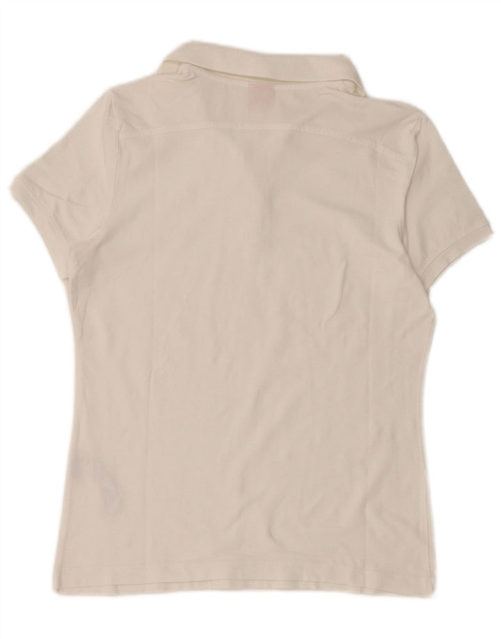 Camisa polo feminina Puma UK 12 médio algodão branco