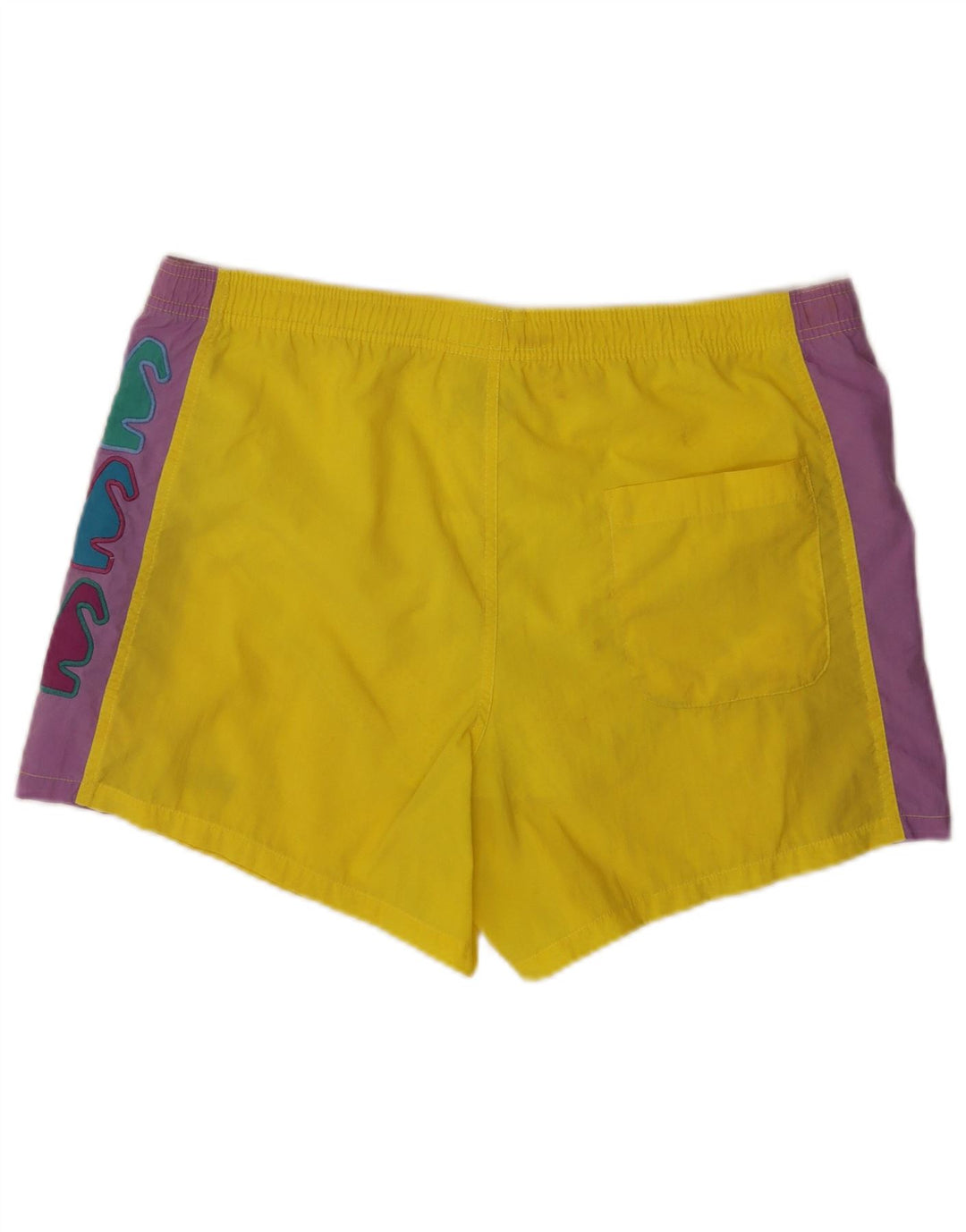 Shorts de natação masculino FILA Graphic IT 50 grande bloco colorido amarelo