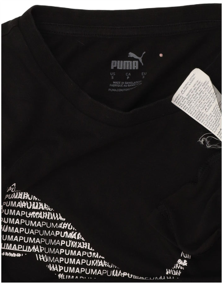 PUMA Mens Graphic T-Shirt Top Small Black Cotton